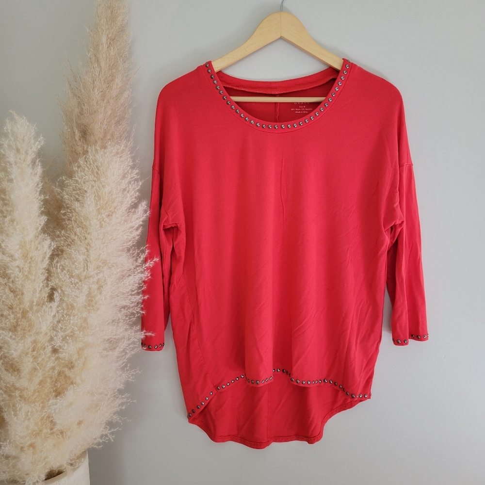 Red studded blouse size medium